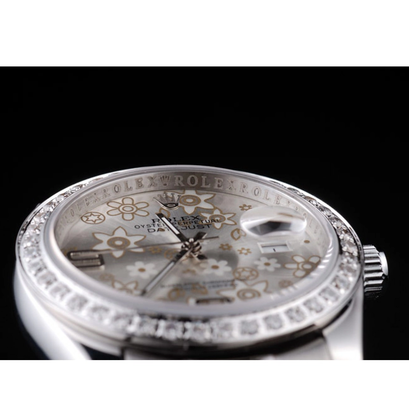 Rolex aaa copy Stainless Rolex Flowers Silver Steel Dial 98081 Plated Datejust Polished Diamond 0521